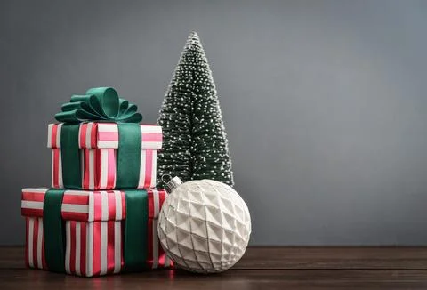 Gift boxes with ribbons Stock Photos