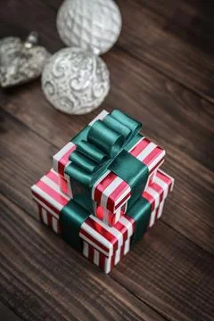 Gift boxes with ribbons Foto stock