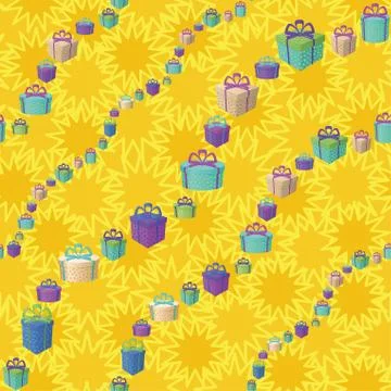 Gift boxes, seamless background Stock Illustration