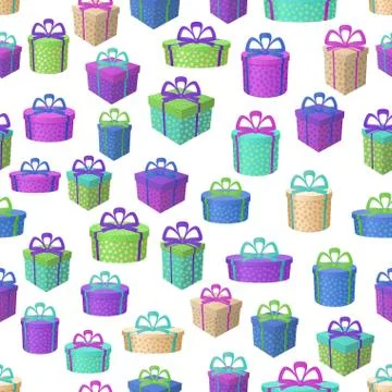 Gift Boxes, Seamless Background Stock Illustration