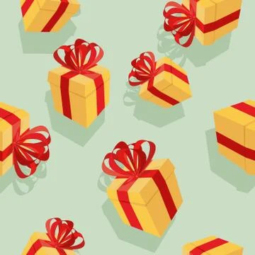 Gift boxes Seamless pattern. background for  holidays: birthdays, Christmas,  스톡 일러스트