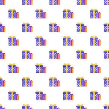 Gift boxes seamless pattern celebrating holidays and birthdays Stock Illustration