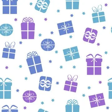 Gift boxes seamless pattern Stock Illustration