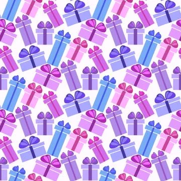 Gift boxes seamless pattern Stock Illustration