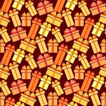 Gift boxes seamless pattern Stock Illustration