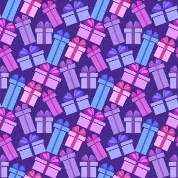 Gift boxes seamless pattern Stock Illustration