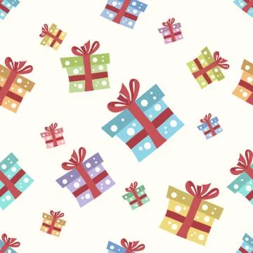 Gift boxes seamless pattern Stock Illustration