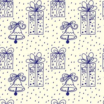 Gift boxes seamless pattern isolated vector illustration. Holiday background Stock Illustration