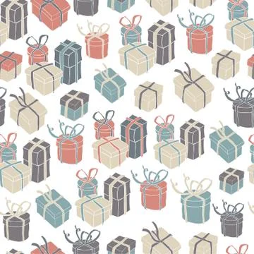 Gift boxes seamless pattern. vector illustration, eps8 イラスト素材