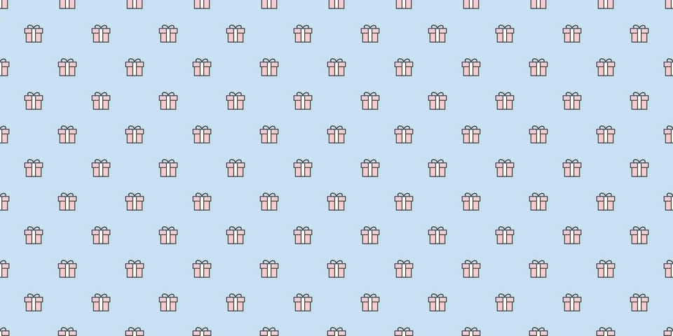 Gift boxes seamless repeat pattern vector background Illustrazione stock