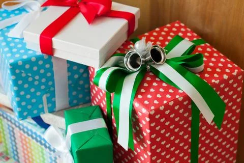 Gift boxes with selective focus Stock Photos