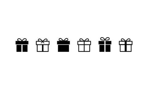 Gift boxes set icon. Surprise presents for birthday. Vector on isolated white Stock Illustration