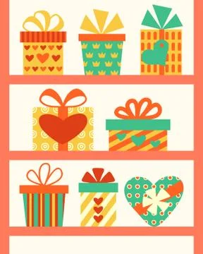 Gift Boxes set Stock Illustration