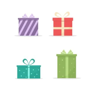Gift boxes set on white background Stock Illustration
