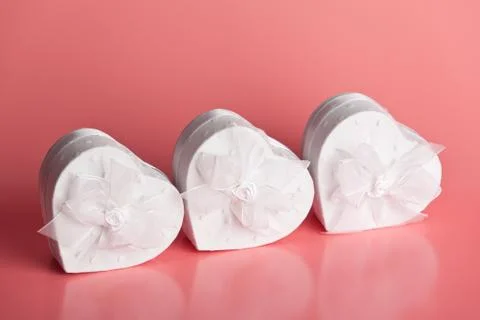 Gift boxes in the shape of hearts Stock Photos