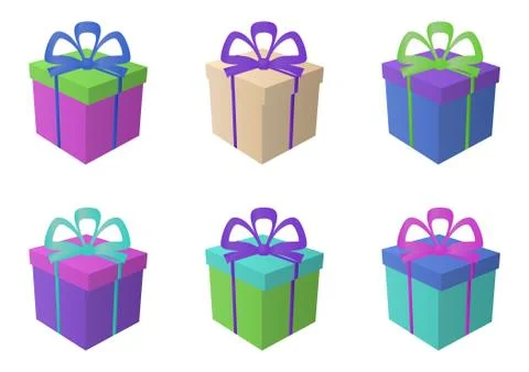 Gift boxes, square Stock Illustration