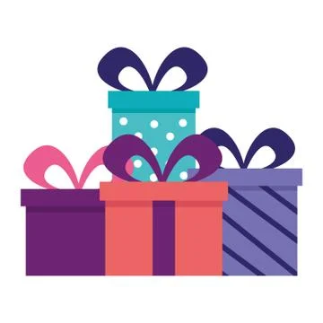 Gift boxes stacked surprises objects 库存插图