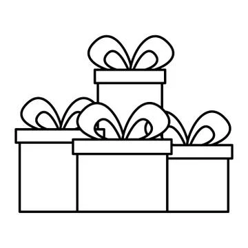 Gift boxes stacked surprises objects イラスト素材