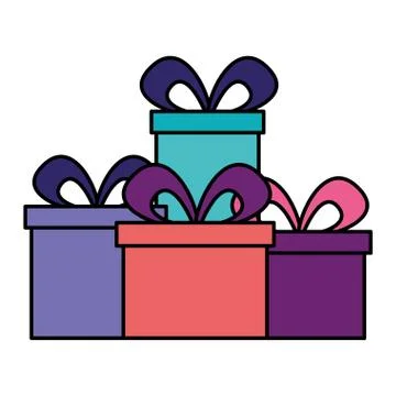 Gift boxes stacked surprises objects Stockillustratie
