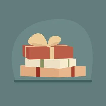 Gift boxes on top of each other Stock Illustration