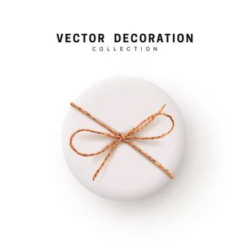 Gift Boxes Vector. Festive Realistic Objects. White Gift Box tied ribbon bow  Stock Illustration