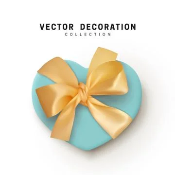 Gift Boxes Vector. Festive Realistic Objects. Blue Gift Box tied ribbon bow f Stock Illustration