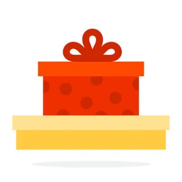 Gift boxes vector flat material design isolated object on white background. Stock Illustration