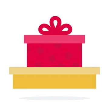 Gift boxes vector flat material design isolated object on white background. Stock Illustration