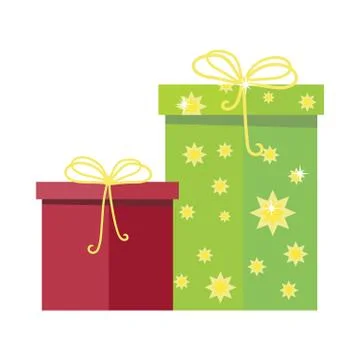 Gift Boxes Vector Icon in Flat Style Design Stock Illustration