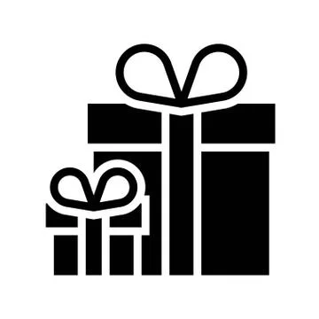 Gift boxes vector illustration, solid design icon Stock Illustration