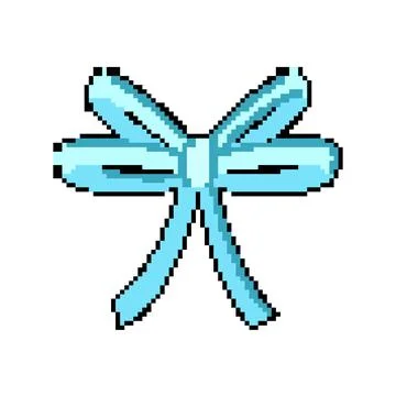Gift bright bow pixel art vector illustration Stock-Illustration