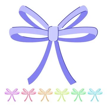 Gift bright bow vector cartoon graphic Stock Illustration
