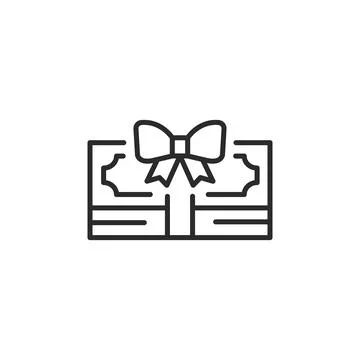 Gift Card with Bow Icon Stock Illustration