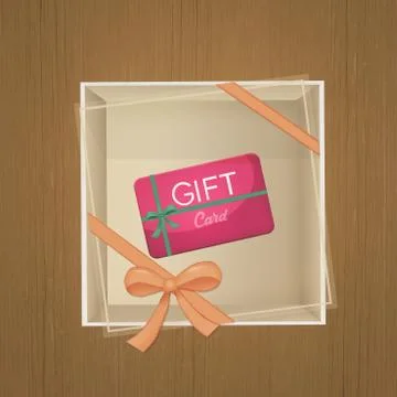 Gift card in the box Stock Illustration
