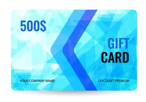 Gift card bright design with light blue background of chaotically moving Stock Illustration