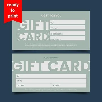 Gift card with customer data, vector illustration. Stock Illustration