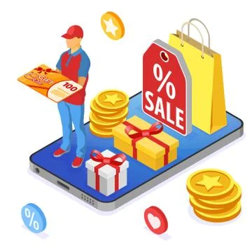 Gift Card Customer Loyalty Programs Banner Stock Illustration