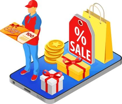 Gift Card Customer Loyalty Programs Banner Stock Illustration