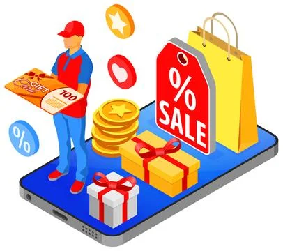 Gift Card Customer Loyalty Programs Banner Stock Illustration