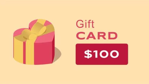 Gift card, discount certificate vector template. Valentine day, Christmas Stock Illustration