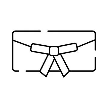 Gift card envelope with ribbon bow icon Stock Illustration
