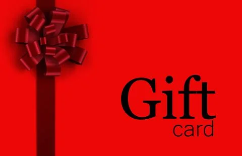 Gift card with festive bow Stock Illustration