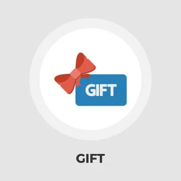 Gift card flat icon Stock Illustration