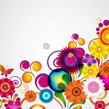 Gift card. Floral design background. Stock Illustration