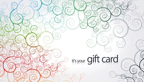 Gift card - floral elements Stock Illustration