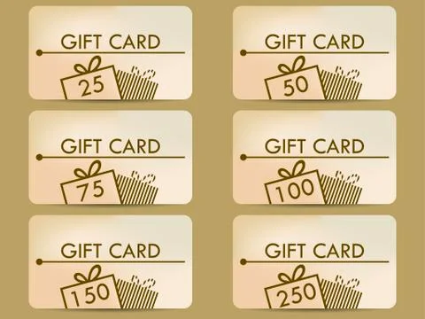 Gift card with a gift box. Set of vector illustrations. Stock-Illustration
