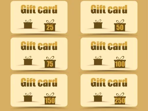 Gift card with gift boxes. Set of vector illustrations. Stock Illustration