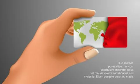 Gift card in hand Stock Illustration