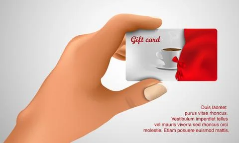 Gift card in hand Stock Illustration