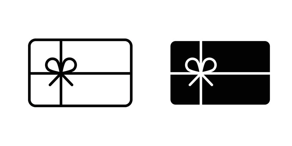 Gift card icon for design projects and web UI Stock Illustration